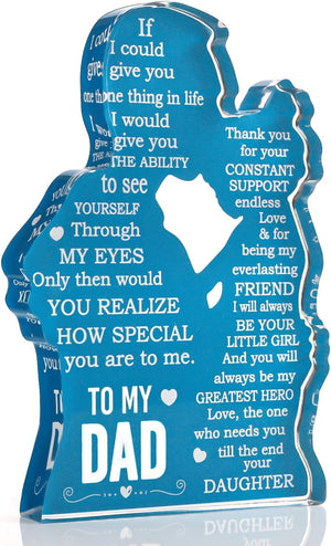 Cool Gifts for Dad from Daughter Christmas Gifts for Dad Birthday Present Ideas for Father Daddy New Dad Bonus Dad Stepdad Best Dad Ever Gifts Father's Day Gifts Dad Desk Decor Acrylic Plaque Sign