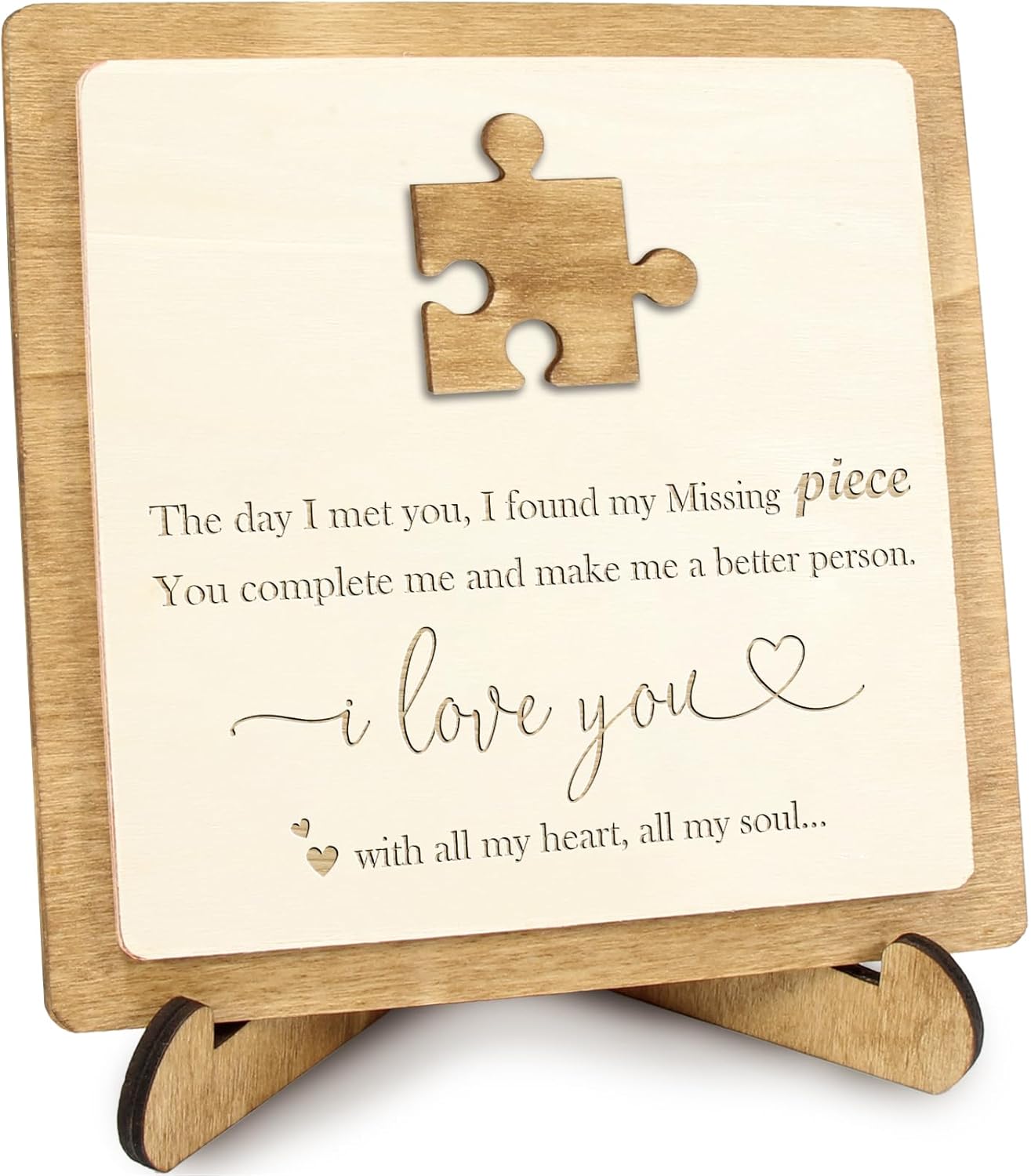 Missing Piece I Love You Sign | Valentine's Day Romantic Gifts for Girlfriend, Boyfriend, Anniversary Sentimental Gifts for Couple Fiance Wife Husband Women Men, Home Office Decor Ideas for Him or Her