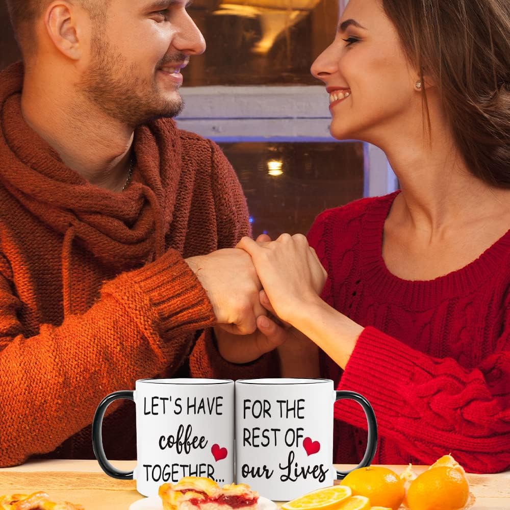 Wedding Gift for Couple, Engagement Gifts for Couples, Bridal Shower Gifts for Bride and Groom, Let's Have Coffee Together For The Rest Of Our Lives Mr and Mrs Couple Mug