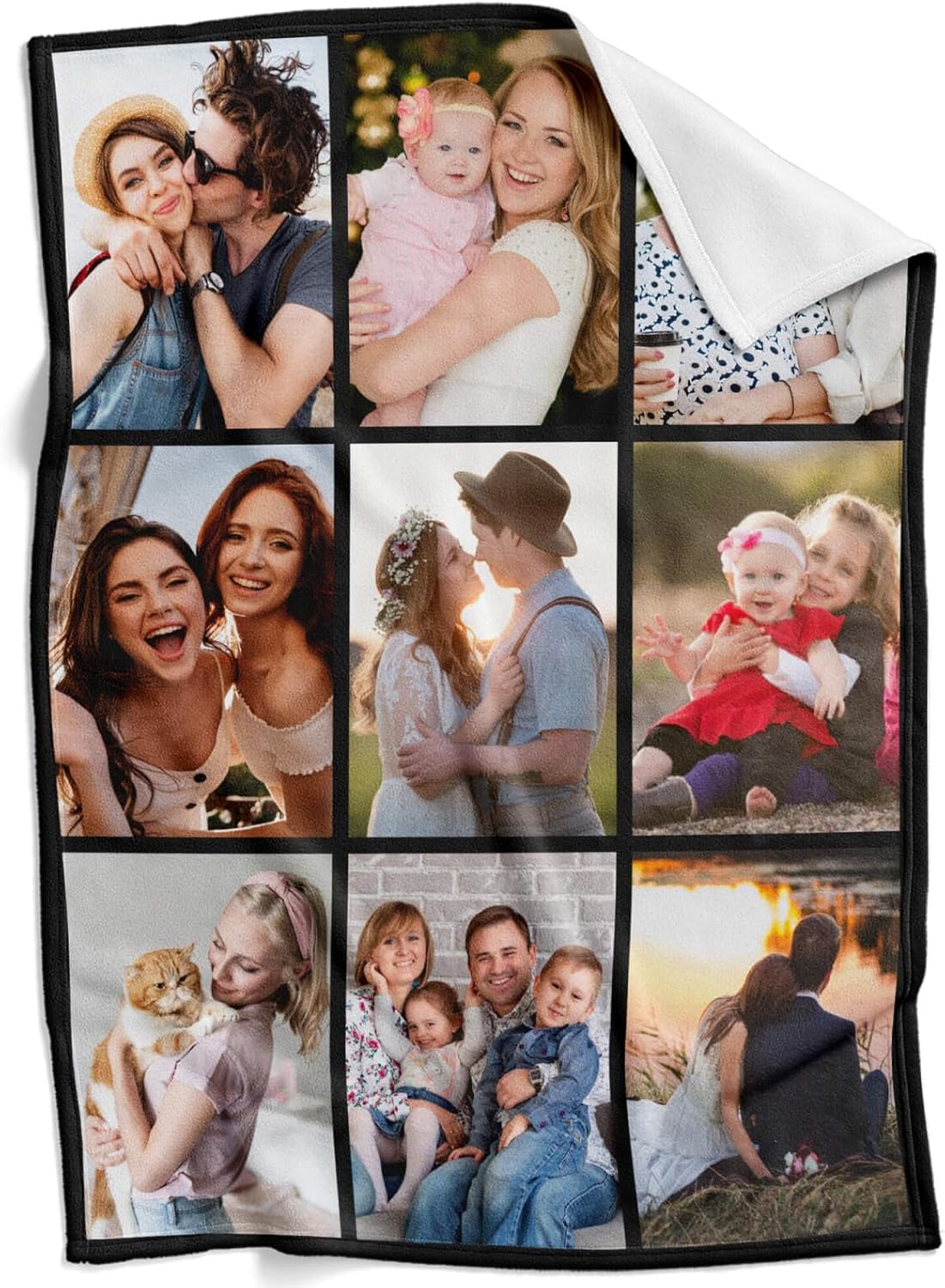 Custom Blanket with Photo, Personalized Blanket, Customized Photo Blankets, Customizable Picture Blankets, Anniversary Couple Gifts for Women Men Her Him, Mothers Day Blanket Gifts for Mom