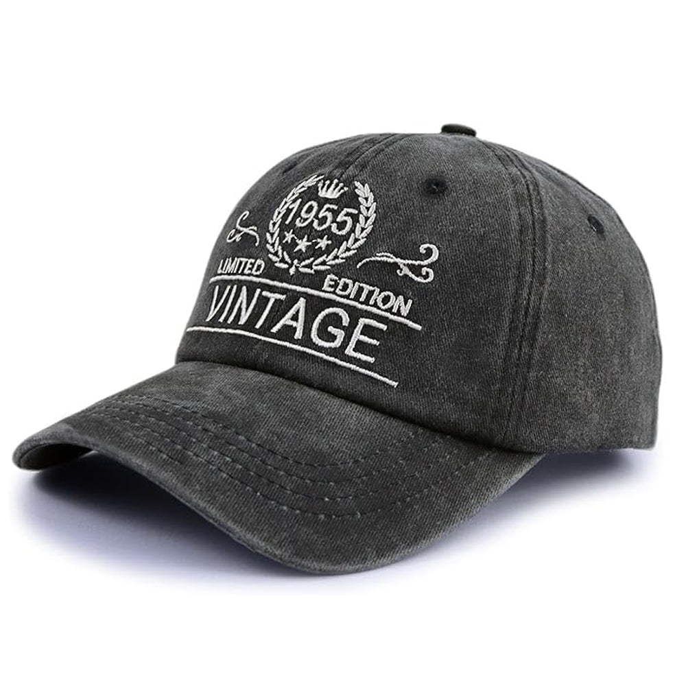 Custom Birthday Gift Vintage 30th 40th 50th 60th 70th 80th 90th Hats for Men Women, Adjustable Embroidered Birthday Baseball Cap