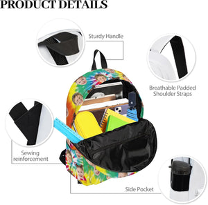 Custom Backpack with Face, Personalized Face School Bag for Boys Girls Men Women, Customized Faces Casual Laptop Backpacks with Adjustable Shoulder Strap for School Work Travel Camping