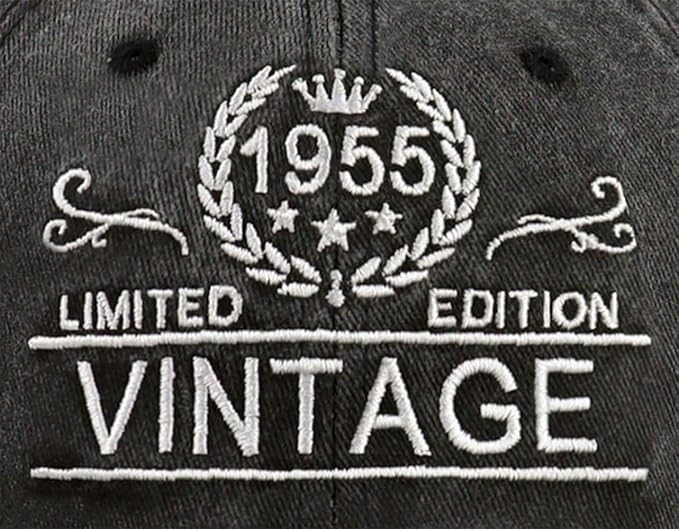 Custom Birthday Gift Vintage 30th 40th 50th 60th 70th 80th 90th Hats for Men Women, Adjustable Embroidered Birthday Baseball Cap
