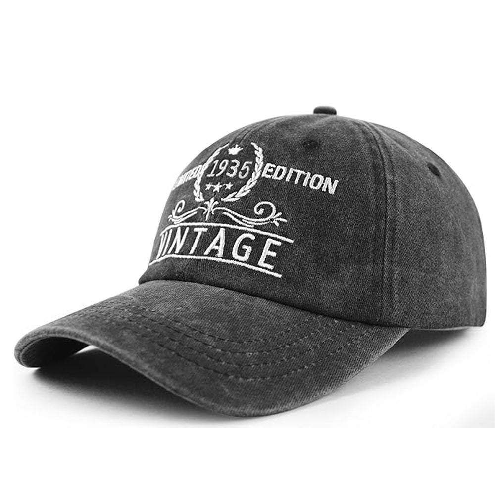 Limited Edition 1935 Baseball Hats for Men Women, Adjustable Cotton Embroidered 90th 80th 70th Birthday Baseball Cap Custom Any Birth Year Cap For Men Woman