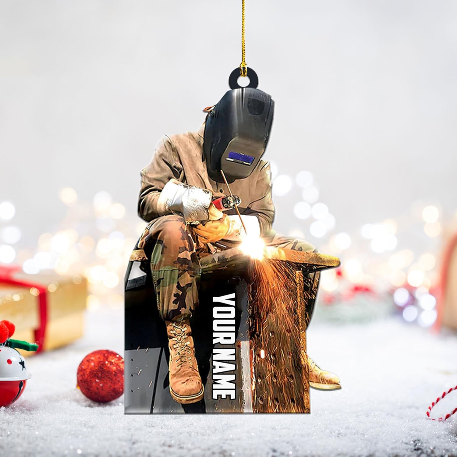 Personalized Welder Ornament, Custom Welder Ornaments Welding Ornaments Flat Two Sided Hanging Plastic Ornaments Welder Gift Christmas Ornament Hanging Decorations Ornament