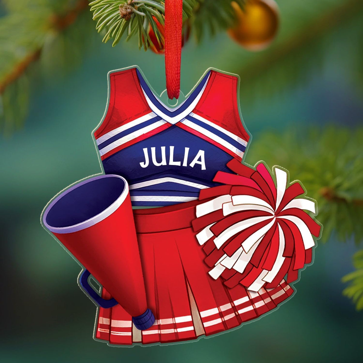 Personalized Cheerleader Acrylic Ornament Gift for Cheerleading Lovers Girl Daughter, Cheerleading Shaped Christmas Keepsake Ornament 2025, Cheer Xmas Tree Decor, Custom Name Cheerleaders Ornaments