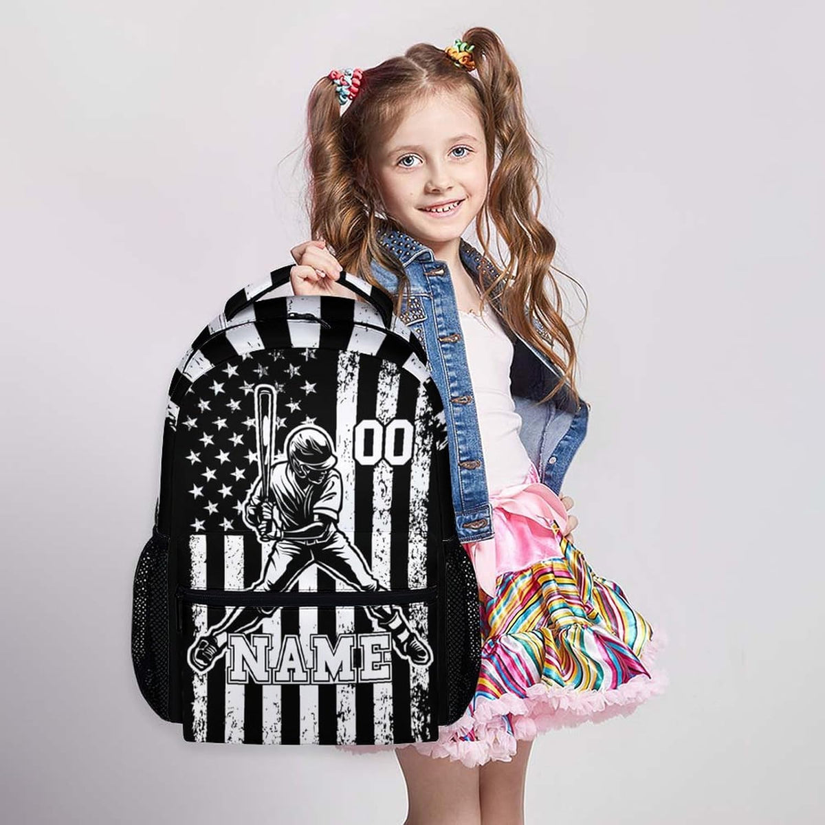 Kids Backpack for Boys, Custom Baseball School Backpacks for Sports Lovers, Personalized with Name Baseball Bookbag for Elementary Middle School, Back to School Gifts