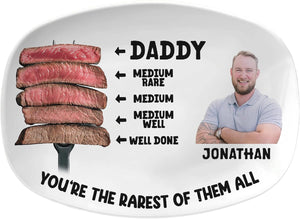 Custom Photo Dad Grilling Platter, You're the rarest of them all BBQ Plate, Funny Serving Plate For Dad, Father's Day Gifts For Dad, Daddy Gifts, Custom Grilling Platter, Daddy's Grilling Plate