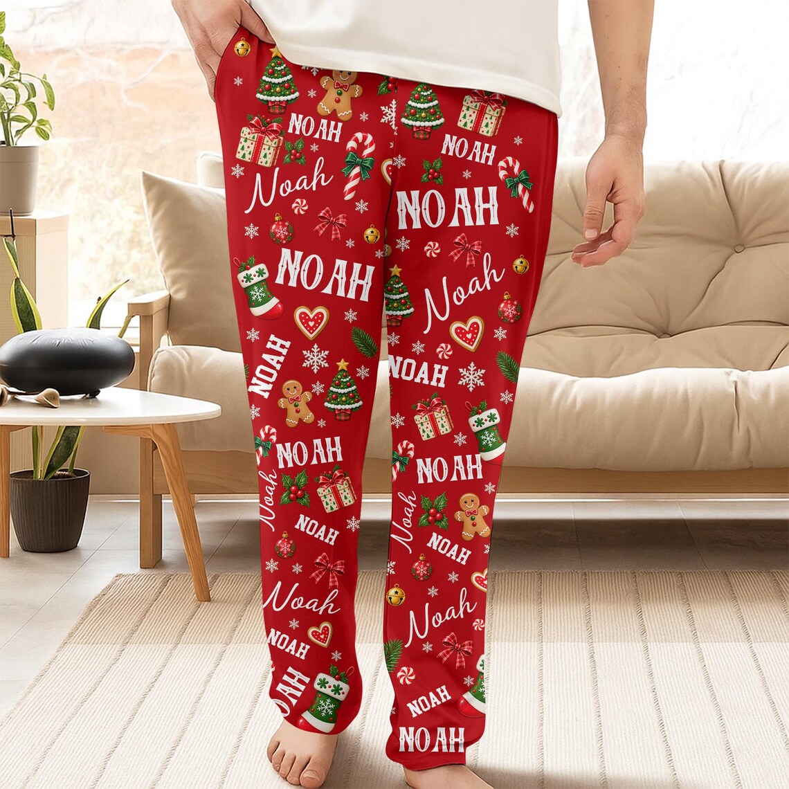 Personalized Christmas Pajama Pants, Custom Name Lounge Pants, Matching Family Holiday Pajamas 71e575f8-215f-4c4b-8b9e-05b453017dcf-6.jpg