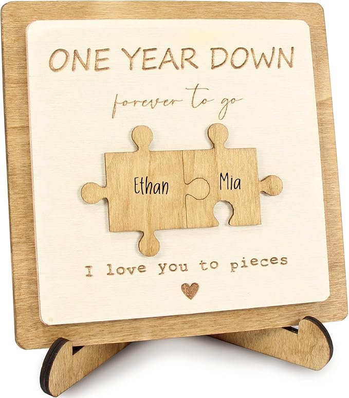 1 Year Anniversary Unique Gift for Couples Picture Frame, 1st Anniversary Paper Gifts for Him, Her, Boyfriend, Girlfriend, Husband, Wife on Valentine's Day