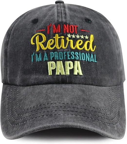I'm Not Retired I'm A Professional World's Best Dad Hat for Men, Funny Adjustable Cotton Embroidered Professional Papa Baseball Cap