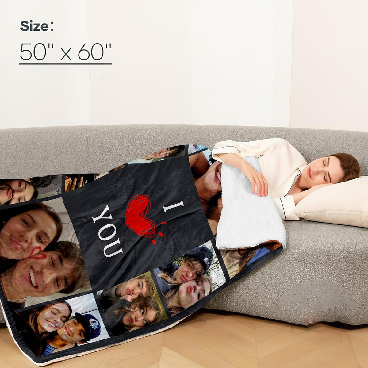 Custom Photo Blanket I Love You Girlfriend Boyfriend Gifts, Personalized Blankets Couples Gifts Christmas Blankets Women Gifts