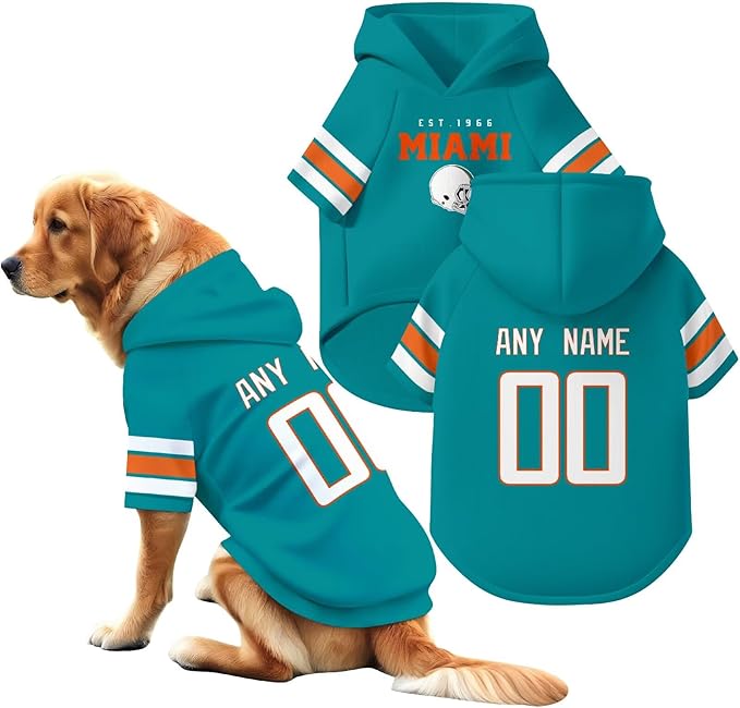 Miami Dog Hoodie T-Shirt Pet Clothes Jersey Custom Name and Number Gifts