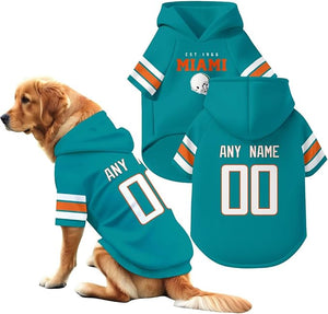 Miami Dog Hoodie T-Shirt Pet Clothes Jersey Custom Name and Number Gifts