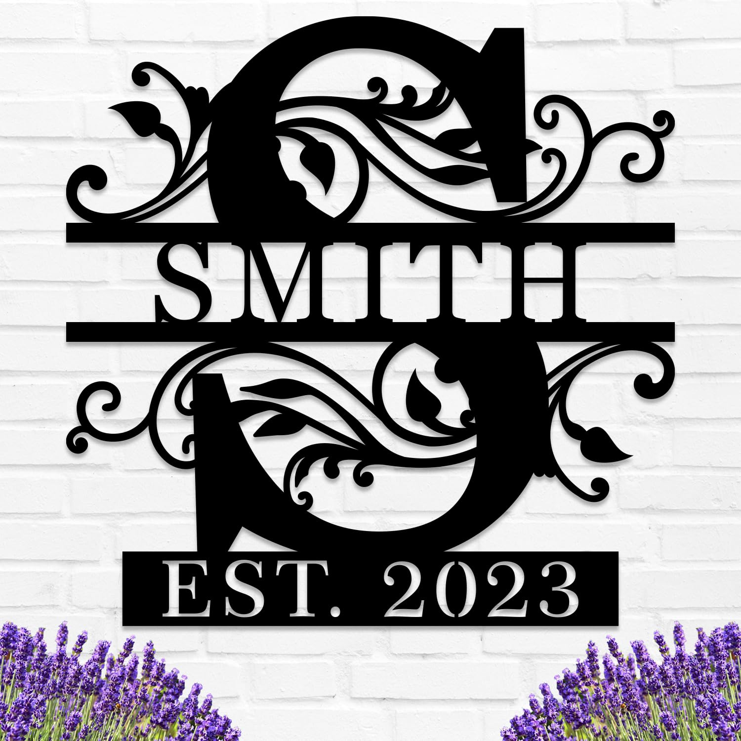 Custom Metal Name Sign | Personalized Metal Signs | Split Letter Monogram Wall Decor | Last Name Sign | Family Name Sign | Anniversary Wedding Gift | Outdoor Metal Art | Housewarming Gift