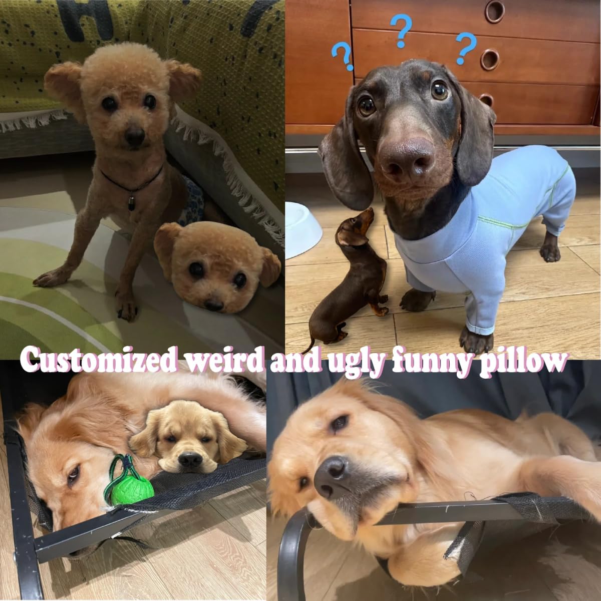 Personalized Cat Dog Pillow Custom Ugly Pet Pillow Ugly Dog Pillow with Your Pet Photo for Family Friends Birthday Gift