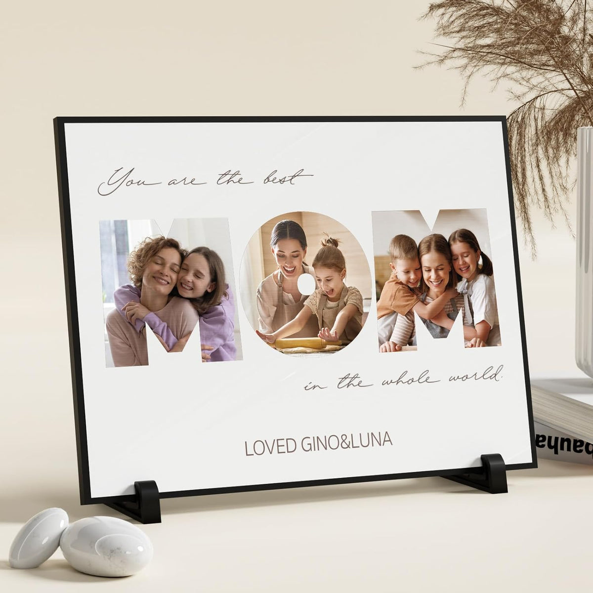 Father's Day Gifts for Dad from Daughter Son Kids, Customized Wooden Picture Frame for Fathers Day, Custom Dad Gifts for Christmas, Sentimental Best Dad Ever Gifts for Birthday
