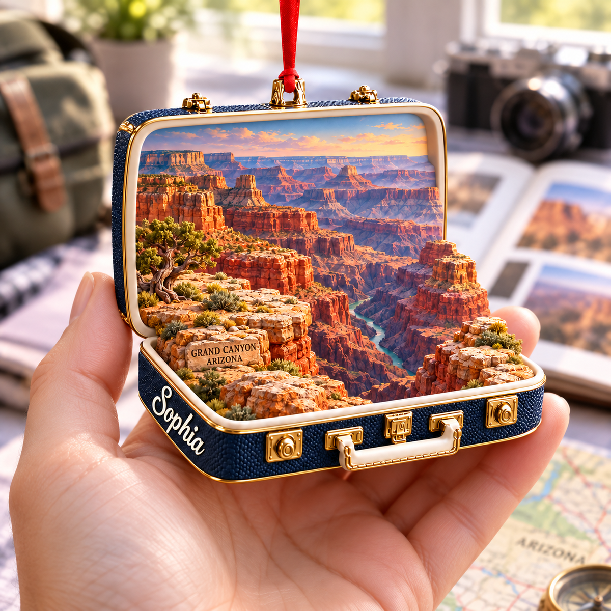 Personalized Grand Canyon 3D Suitcase Ornament – Arizona Travel Keepsake & Christmas Gift for Nature Lovers 71edce46-cb36-413e-a7e0-be3690ffe023-Grand-Canyon-ornament-in-hand-4.png