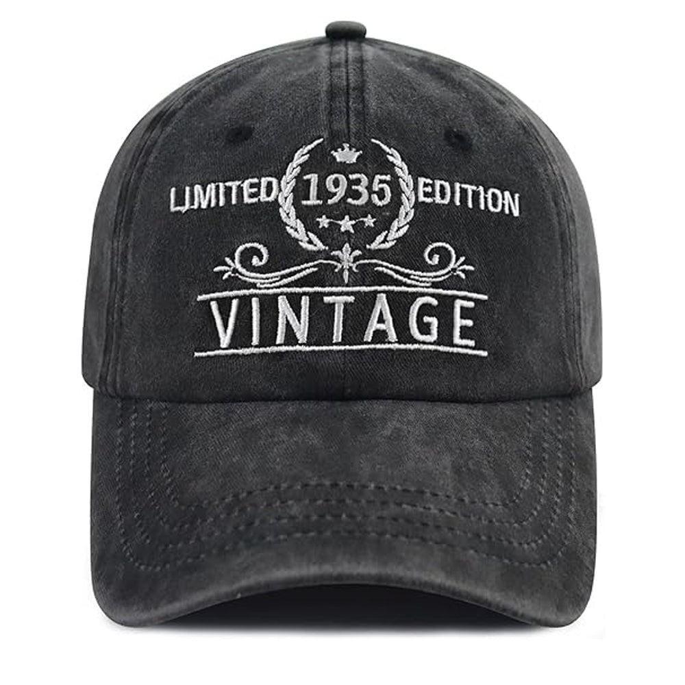Limited Edition 1935 Baseball Hats for Men Women, Adjustable Cotton Embroidered 90th 80th 70th Birthday Baseball Cap Custom Any Birth Year Cap For Men Woman