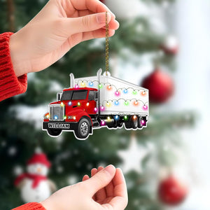 Personalized 2D Flat Truck Christmas Ornament - Gift for Driver, Dad, Men, Truck Lovers - Farmhouse Decor - Custom Acrylic Christmas Decoration