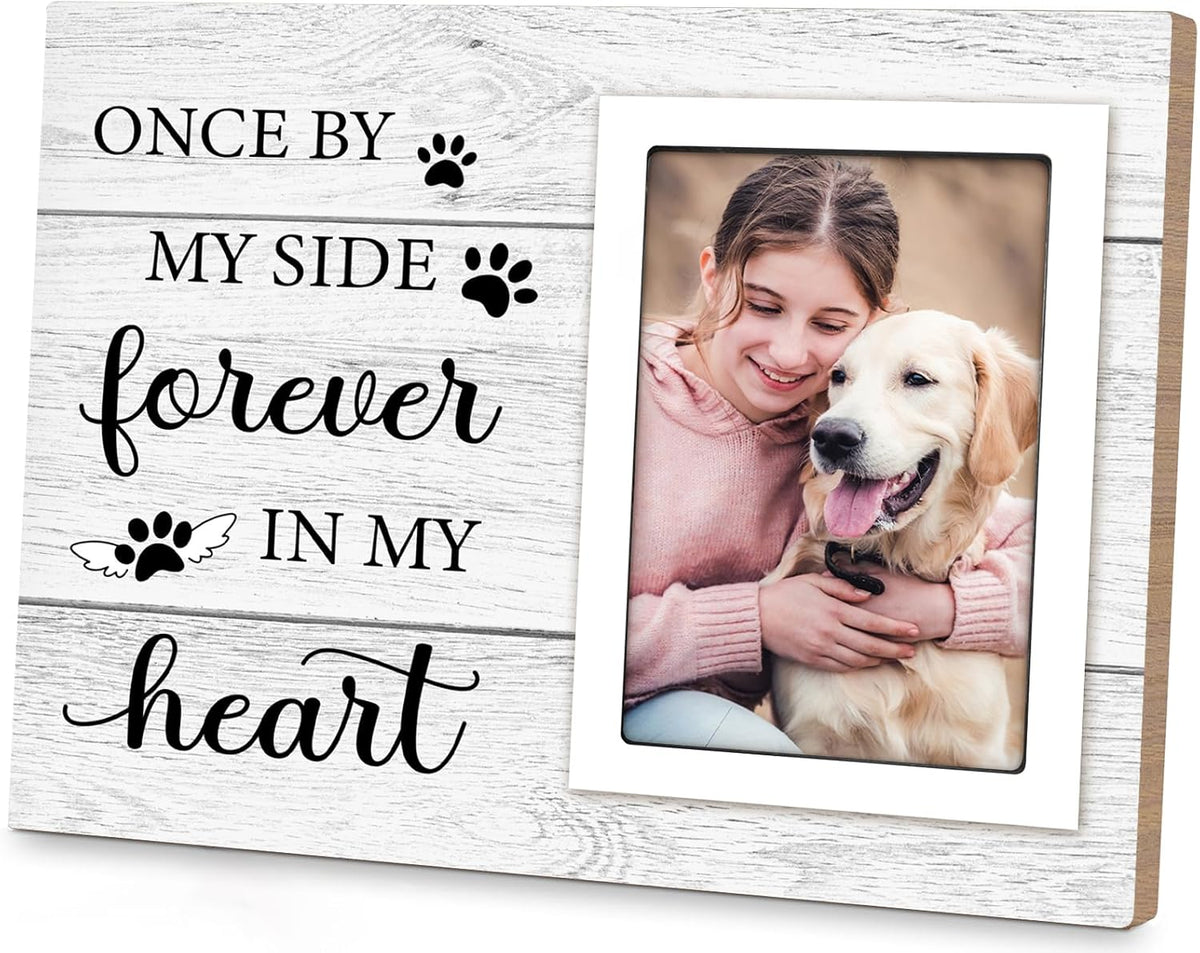 Pet Memorial Gifts for Dogs - Dog Memorial Gifts Picture Frame - Lost of Pet Sympathy Present, Pet Loss Remembrance Gift, Cat Passing Away Memorial Frame with Paw Print