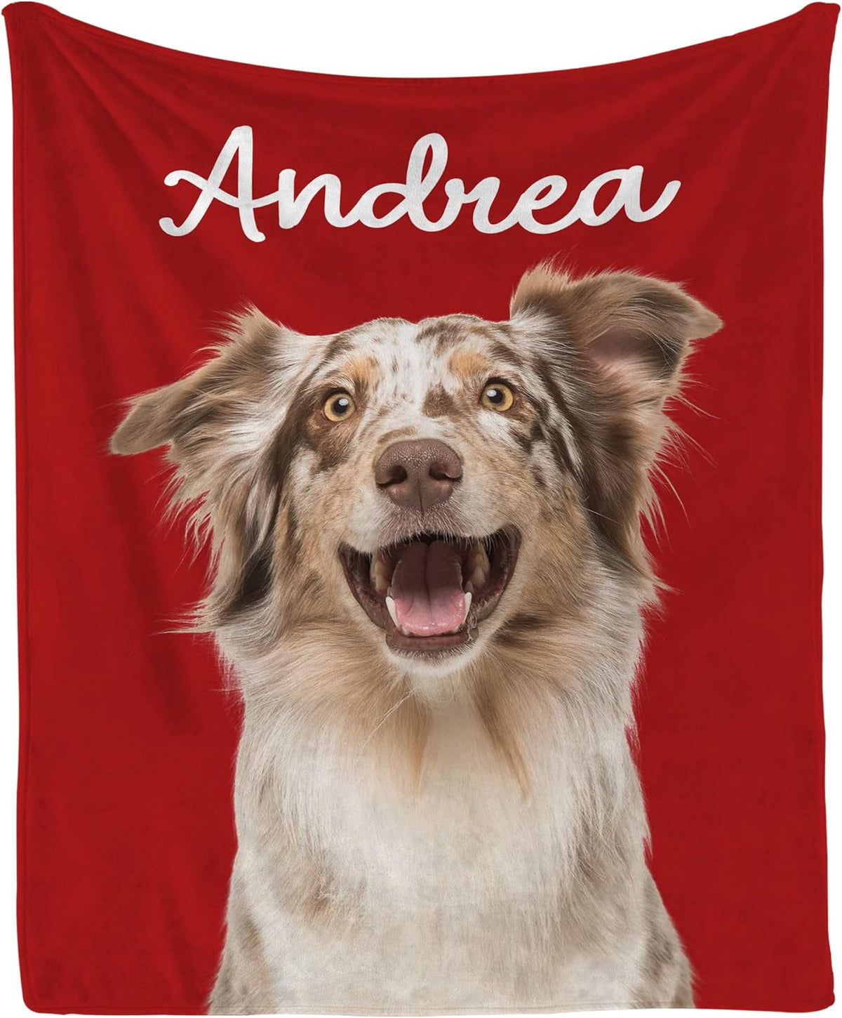 Personalized Dog Portrait Blanket - Custom Blankets Gifts from Pet with Photos & Name Customized Picture Flannel Fleece for Animal Women Men Lovers Memorial Gift