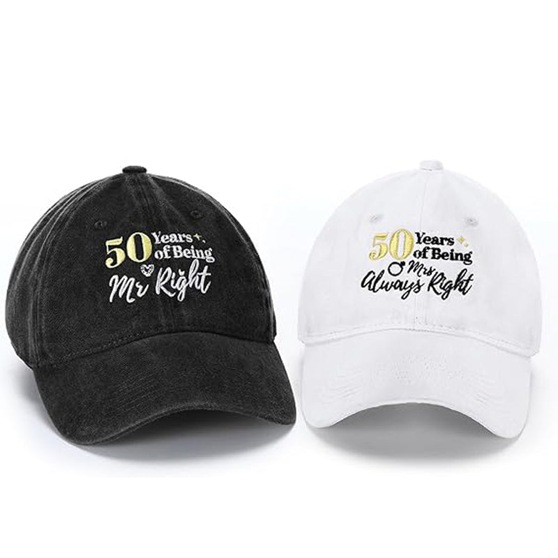 50th Wedding Anniversary Baseball Cap Gift for Couple 50th Wedding Anniversary Hat Gifts for Husband Wife Mr Mrs Multicolor