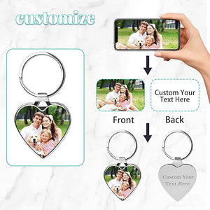 Custom Keychain with Picture Personalized Engraving Photo Text Keychains Customized Key Chain for Men Boyfriend Lovers