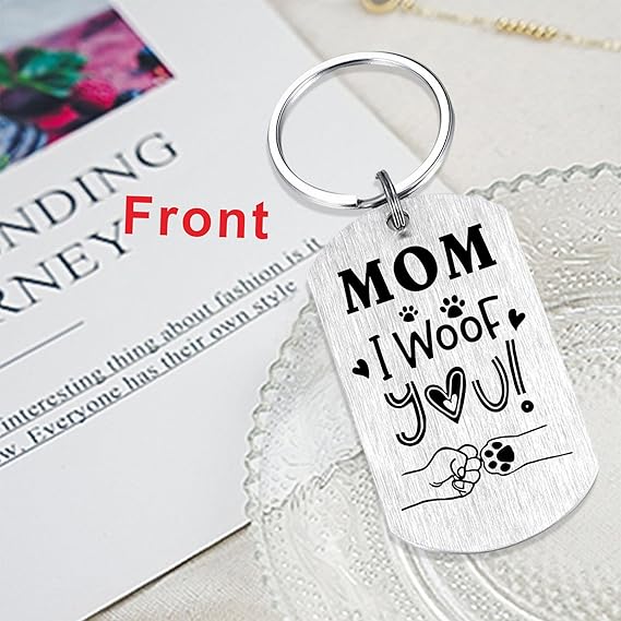 Dog Mom Gifts for Women - Mothers Day Gift from Dog - Fur Mom Keychain