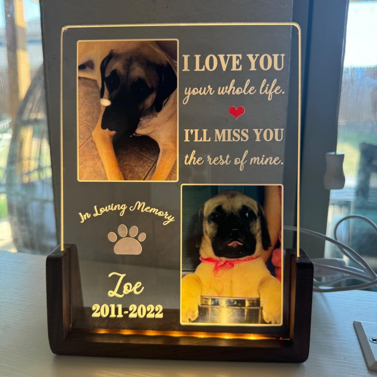 Customized Dog Memorial Gifts for Loss of Dog, Dog Memorial Gifts, Dog Memorial Gifts, Dog Loss Sympathy Gift, Pet Memorial Gifts, Pet Memorial Acrylic Light, Cat Memorial Gifts, Gifts for Pet Lovers