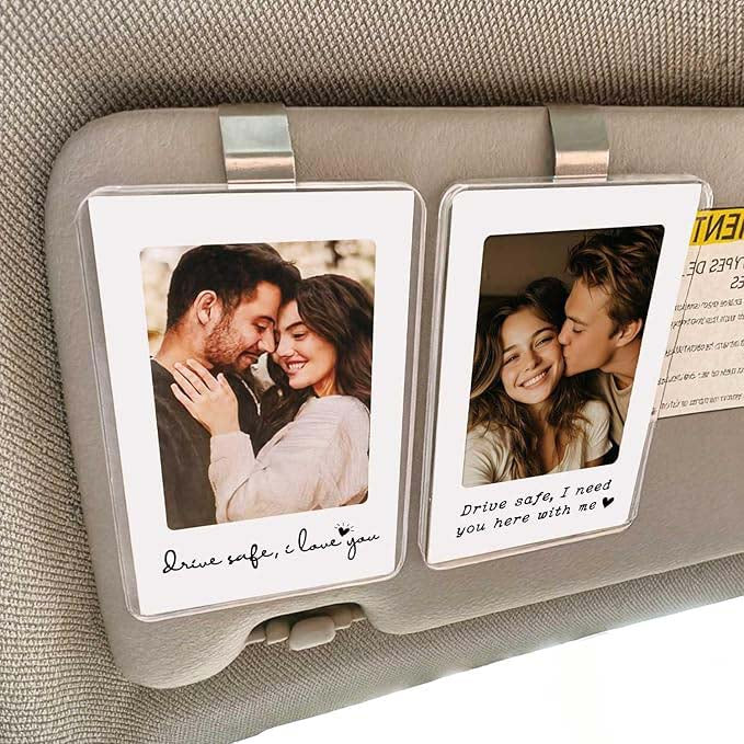 Valentine s Day Gift for Him Her, Personalized Car Visor Photo Clip, Custom Couple Picture Holder, Personalized Gift For Him Gift For Boyfriend