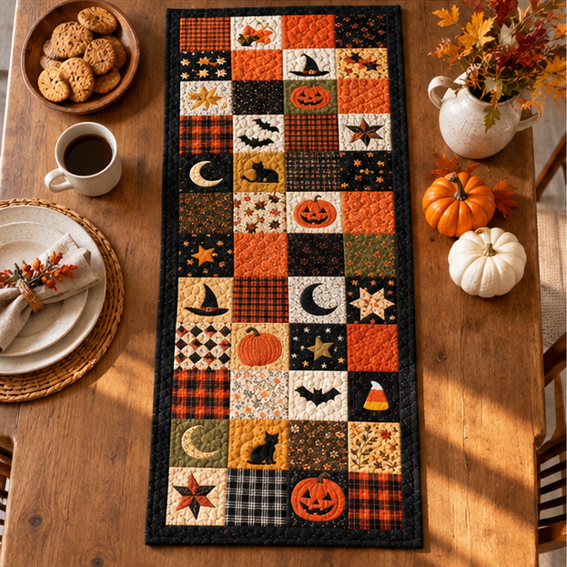 Retro Halloween Patchwork Quilt Table Runner, Pumpkin Black Cat Bat Candy Corn Table Decor, Autumn Fall Thanksgiving Table Runner 71f416b1-37e0-4df5-91e8-dd2d046e0649-anh_2_bottom_left.png