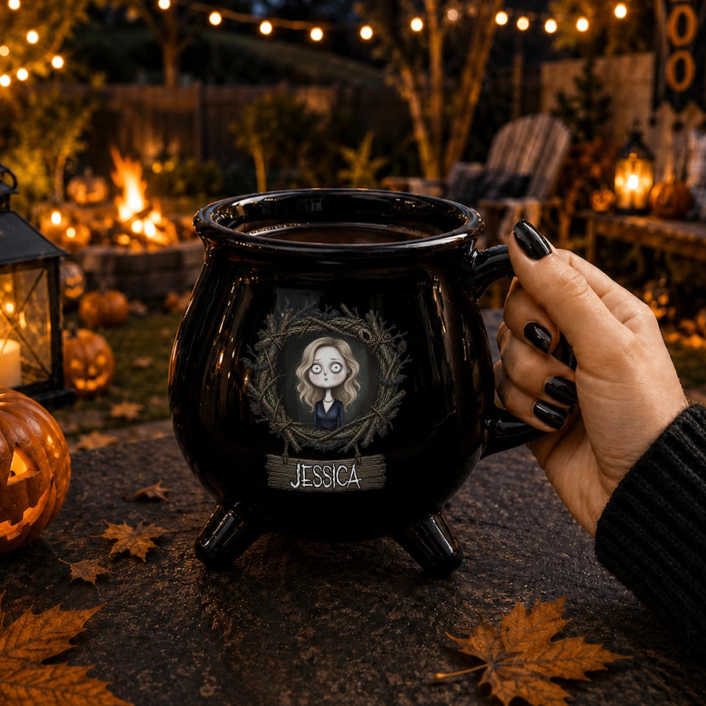 Whimsical Gothic Stop-Motion Character - Personalized Halloween Mug - Gift For Bestie, Friends, Halloween Decoration 71f6e948-2b7a-4f9b-976a-8285d9382cb0-2.webp