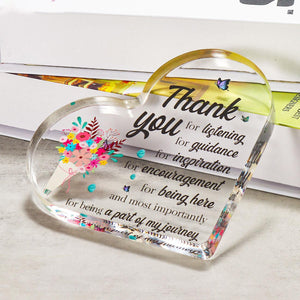 Thank You Teacher Gifts for Women Boss Principal Teacher Appreciation Gifts Bulk Gift for Coworker Boss Lady Therapist Supervisor Mentor Secretary Gift Acrylic Plaque Office Desk Decoration
