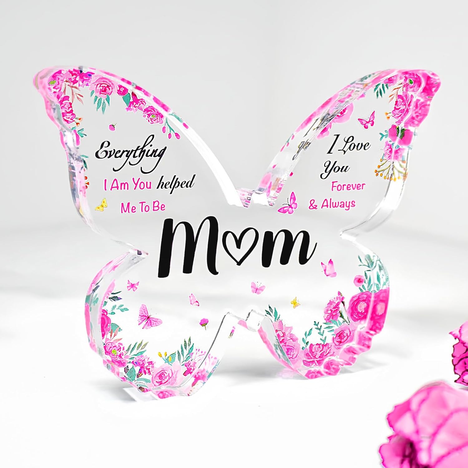 Mothers Day Gifts for Mom - Engraved Butterfly-Shaped Acrylic Plaque Decor - Mom Birthday Gifts from Daughter Son - Perfect Birthday Christmas Mothers Day Gifts for Mom, Ideas