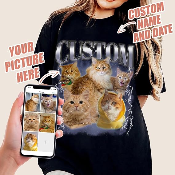 Custom Your Own Bootleg T-Shirts, Custom Face Tee Shirts for Christmas, Birthday and Valentines Day