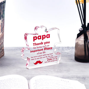 Fathers Day Papa Grandpa Gifts Grandfather Father's Day Birthday Gifts from Grandkids, Papa Grandparents Gift from Granddaughter Grandson, Granddad Grandfather Papa Acrylic Plaque Desk Decoration Sign