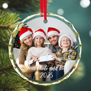 Personalized Crystal Christmas Ornaments with Photo,Custom Christmas Ornament,Wedding Gifts for Couples,Bridal Shower Gifts for Bride