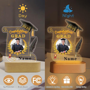 Custom Graduation Gift Night Light with Photo Personalized Acrylic LED Light Congrats Grad Gift Class of 2025