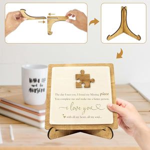 Missing Piece I Love You Sign | Valentine's Day Romantic Gifts for Girlfriend, Boyfriend, Anniversary Sentimental Gifts for Couple Fiance Wife Husband Women Men, Home Office Decor Ideas for Him or Her