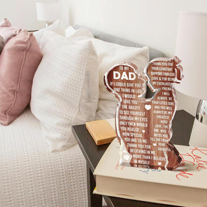 Fathers Day Presents from Daughter Heartfelt Acrylic Plaque for Dad, Unique Father Daughter Desk Decor Sign Birthday, Christmas or New Dad Present from Girl