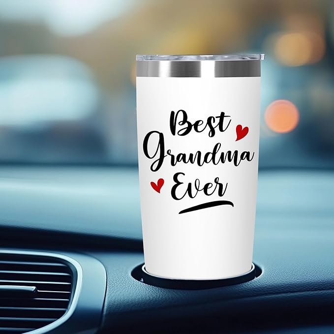 Mothers Day Gifts For Grandma from Granddaughter Grandson - Stainless Steel Insulated Coffee Tumbler With - Birthday Gifts for Women Nana Grandmother from Grandchildren