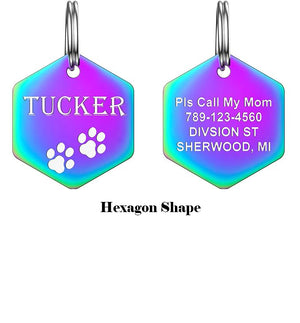 Dog Tags - Personalized Dog Tags with Lovely Icons, Durable Stainless Steel Pet ID Tags for Small Large Dogs Cats, Custom Dog Name Tags Engraved on Both Sides