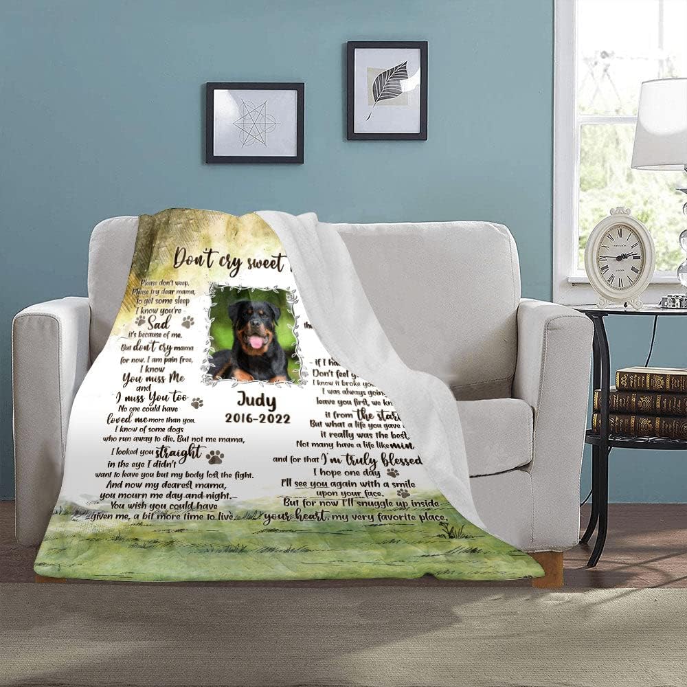 Don't Cry Sweet Mama Personalized Upload Dog Photo Fleece Blanket - Upload Photo - Memorial Gift Idea for Dog Lovers Sympathy Gift Dog Mom 71gGgZJ_ERL._AC_SL1000.jpg