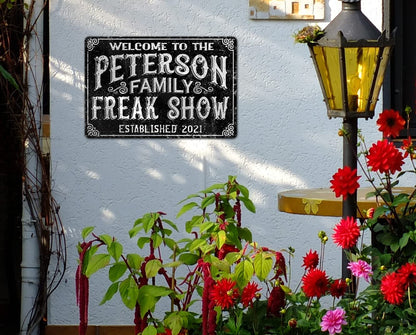 Personalized Freak Show Custom Metal Sign Halloween Decoration Custom Halloween Sign Decor Halloween Gift