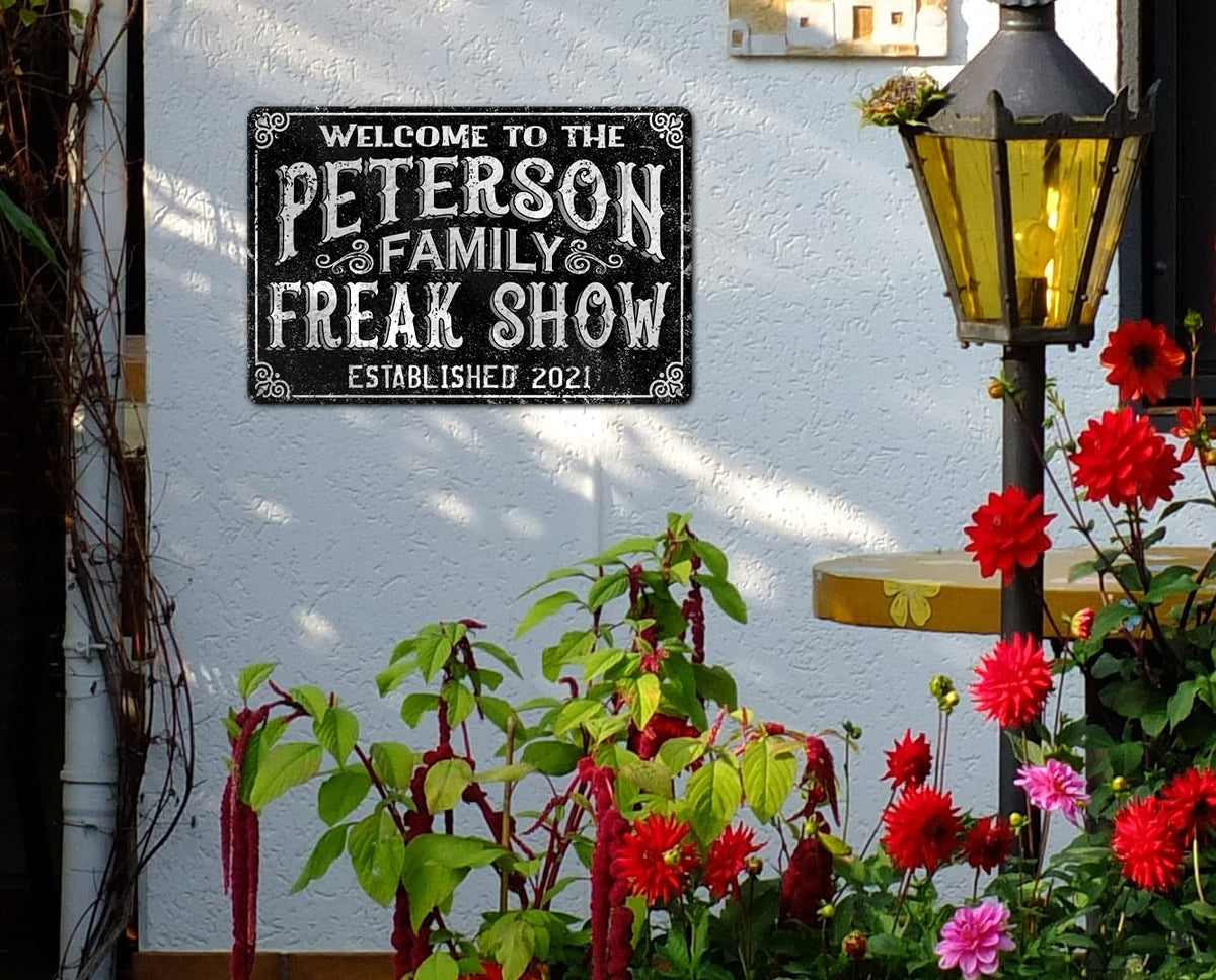 Personalized Freak Show Custom Metal Sign Halloween Decoration Custom Halloween Sign Decor Halloween Gift