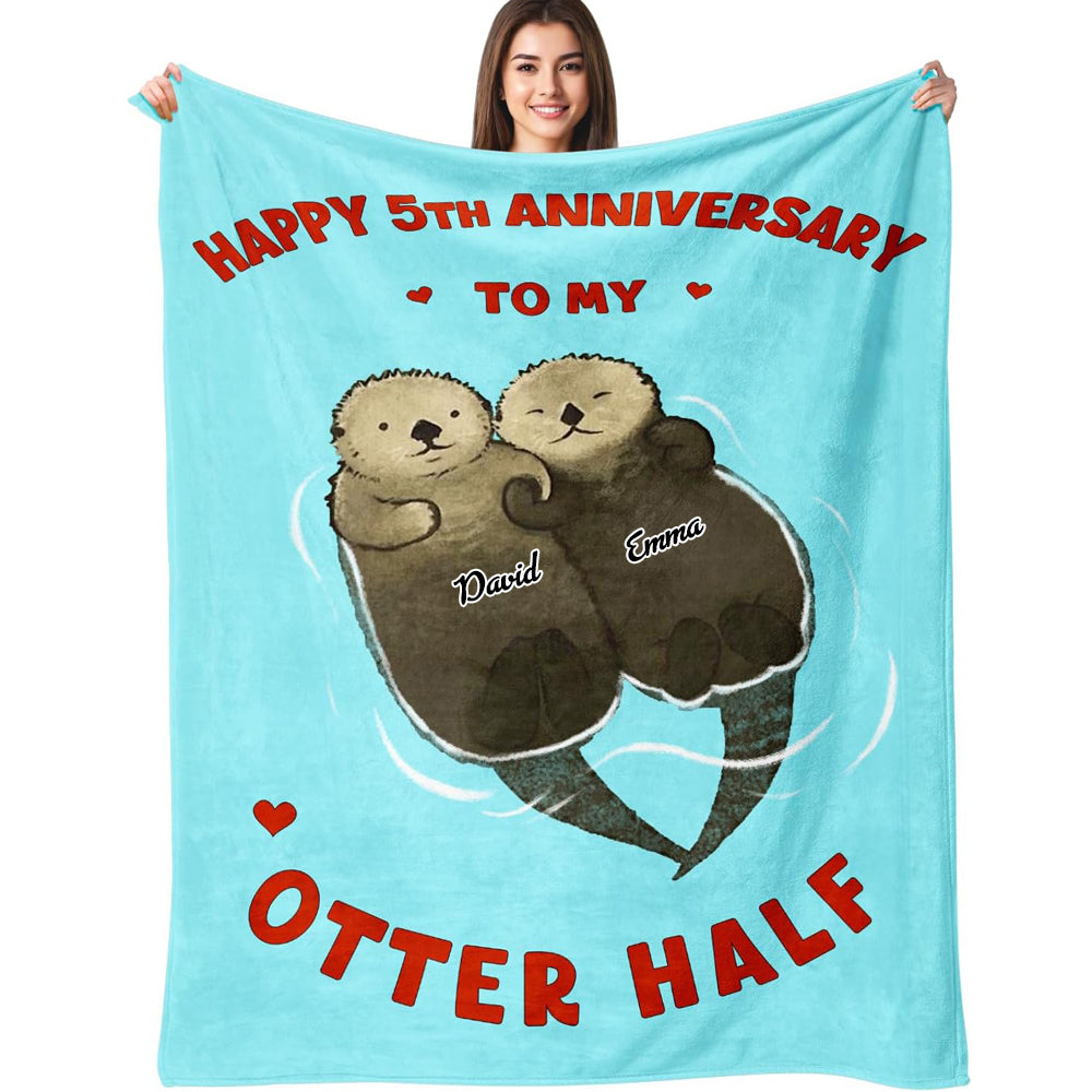 Happy  Anniversary Blanket Gifts for Him Her Boyfriend Girlfriend -  Year Wedding Anniversary Romantic Gifts for Women Men Wife Husband - Sweetest Day Present for Him Her - Love Blanket