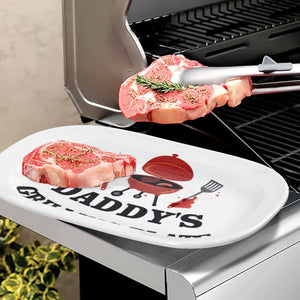 BBQ Daddy Grilling Platter Gift Father s Day Barbecue Serving Tray Plate Dishes Birthday Valentine's Day Gift Ideas for Him Men Grandparent Dad Outdoor Indoor