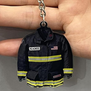 Personalized Firefighter Keychain Custom Firefighter Gifts for Men Acrylic Keychain with Iamge Name Number