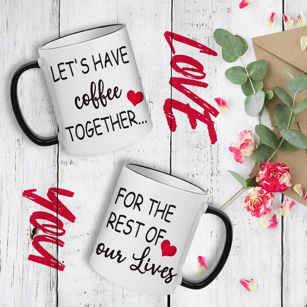 Wedding Gift for Couple, Engagement Gifts for Couples, Bridal Shower Gifts for Bride and Groom, Let's Have Coffee Together For The Rest Of Our Lives Mr and Mrs Couple Mug